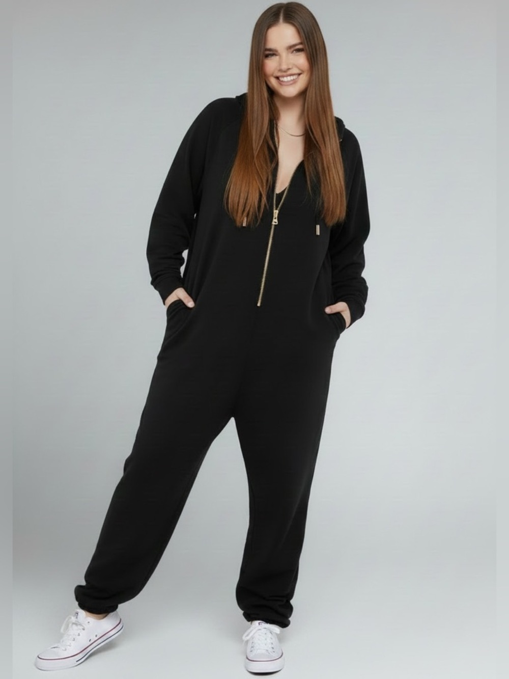 Savage X Fenty Black Adult Hooded Streetwear Onesie Unisex W 14-16 M 38-40